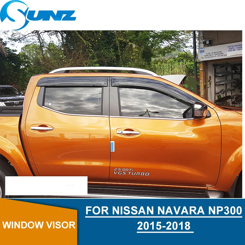 

Car door visor For Nissan Navara Np300 2015-2018 window rain protector For Nissan Navara Frontier 2015 2016 2017 2018 SUNZ