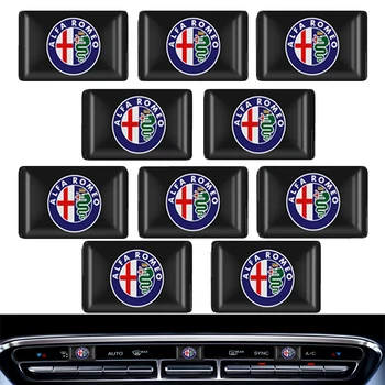 

10pcs Steering Wheel 3D Car Sticker Flags Emblem Decal Decorating For Alfa Romeo 147 156 159 giulietta giulia carbon mito gt