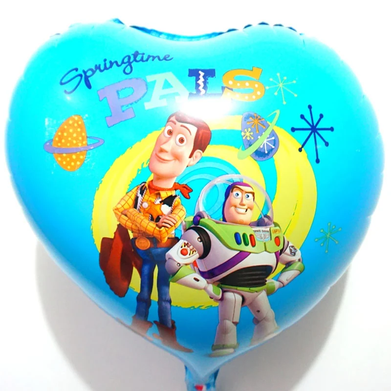 Капитан Вуди фольгированные шары 18 дюймов круглый Лайтер Вуди из мультфильма гелиевые шары для вечеринка для мальчика день рождение воздушные шары - Цвет: 10pc blue heart wood