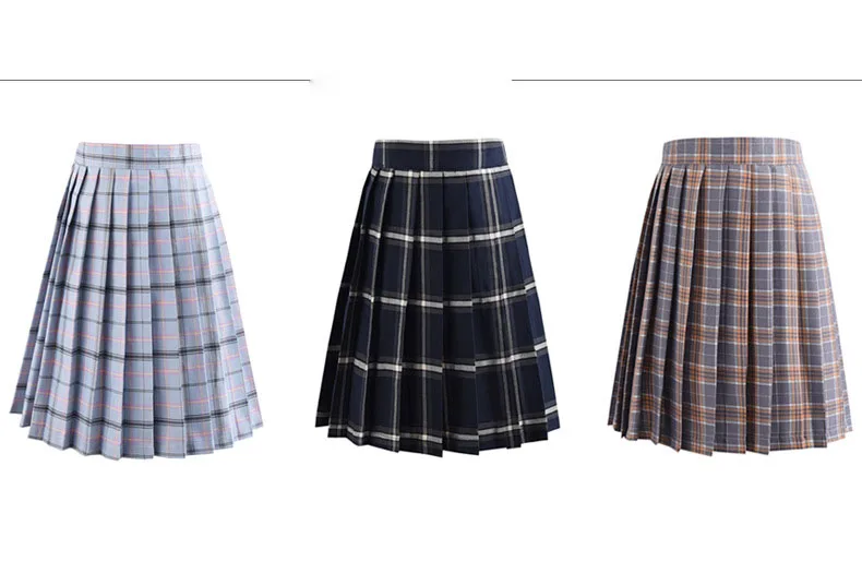 GOHYPDUG School Dresses Plaid Pleated Skirt Students Cosplay Anime Pleated Skirt Jk Uniforms Sailor Suit Short Skirts for Girl 2