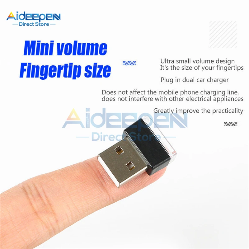 Автомобильный USB мини-атмосферный светильник, автомобильный интерьерный USB атмосферный свет, портативный штекер Play, декоративный светильник, аварийный светильник, автомобильные аксессуары