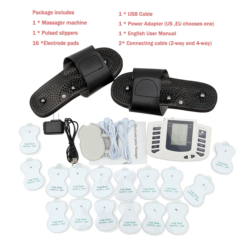 Electric Massager Stimulator Body Relaxation Muscle Therapy Massager Pulse Electrode Multifunctional Digital Frequency Meridians 50pcs 2 5mm plug electrode adhesive gel pads body massagetherapy massager therapeutic pulse stimulator electro sticker