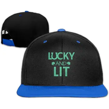 

TSDFCLucky and Lit Unisex Flat Visor Baseball Cap Hat, RoyalBlue