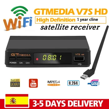 

Original gtmedia V7S HD Satellite Decoder freesat V7 Satellite TV Receiver Include cccam cline power vu bisskey youtube DVB-S2