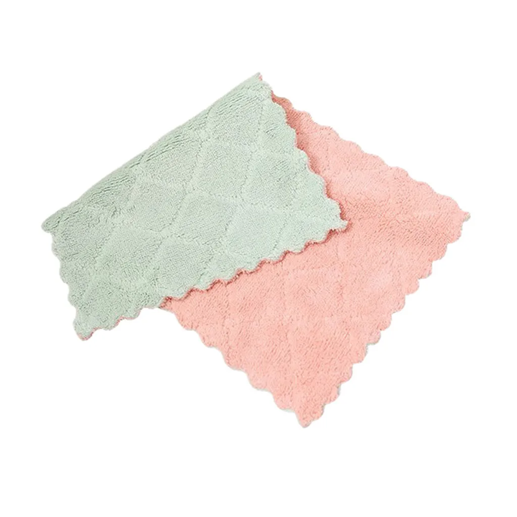 4pcs Double-sided Oil-proof Cleaning Cloth Thick Towel Absorbent Dish Cloth Gadgets Non-stick Oil Towel Kichen Tools#8