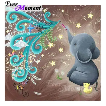 

Ever Moment Diamond Mosaic Painting Elephant Cartoon Animal DIY Square Resin Drills Hobbies And Handicrafts Room Decor 4Y1086