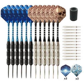 

12 pieces / set of professional darts carry case 22g black silver darts with aluminum dart shaft