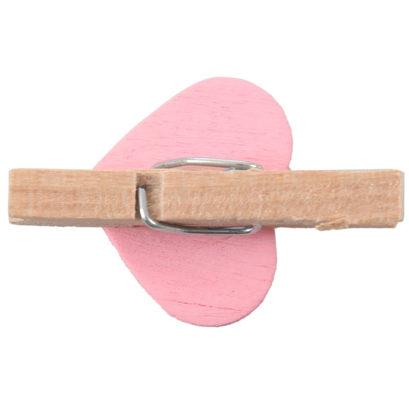 

10Pcs Mini Heart Photo Memo Clips Wooden Pegs Crafts Party Favor Hanging