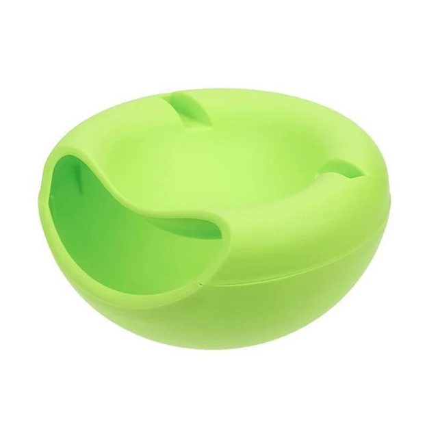Creative Lazy Snack Bowl Plastic Double-Layer Snack Storage Box Bowl Fruit Bowl And Mobile Phone Bracket Chase Artifact 4Colors 03