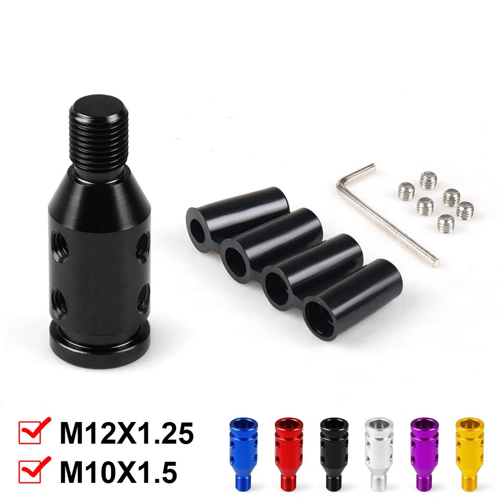 

Universal Car Manual Gear Shift Knob Adapter For Non Threaded Shifters M10x1.5/M12x1.25 Thread Aluminum Alloy