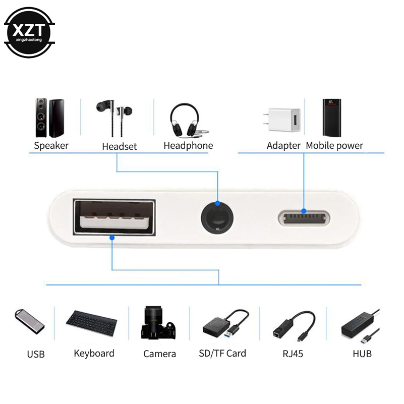 3 в 1 конвертер для Lightning до 3,5 мм аудио OTG USB 3,0 камера считыватель с зарядным портом для iphone XS XR iPad/адаптер для Ipod
