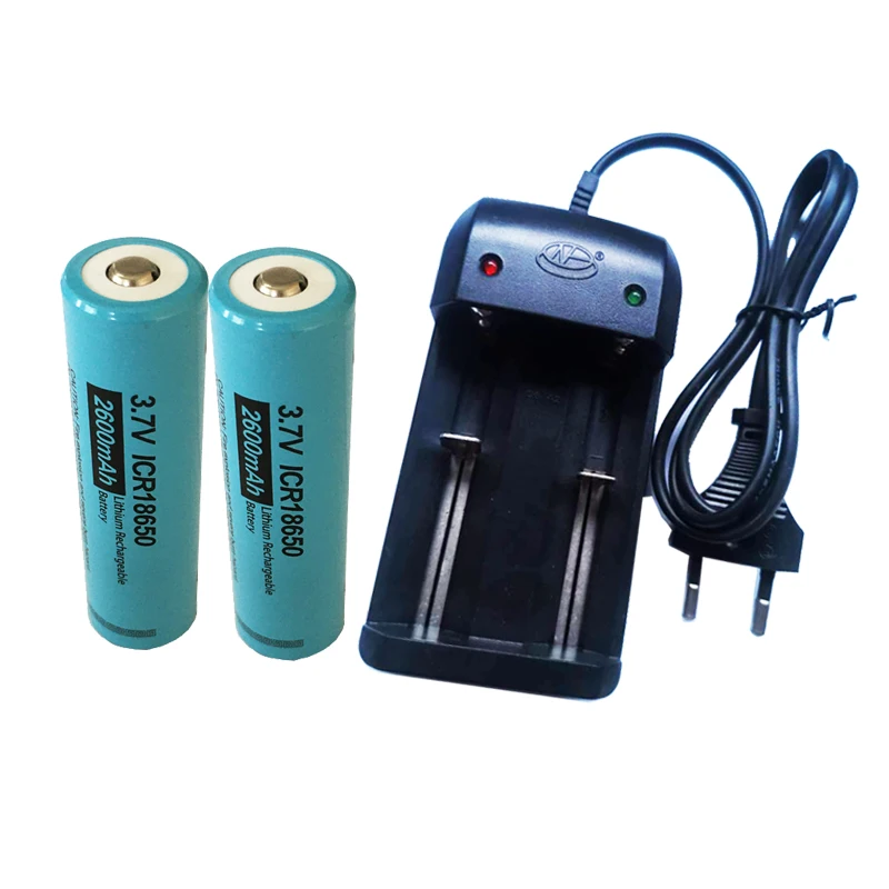 2 шт. PKCELL 18650 Батарея 3 7 V 2600mAh ICR18650 литий ионная аккумуляторная батарея Кнопка Топ +
