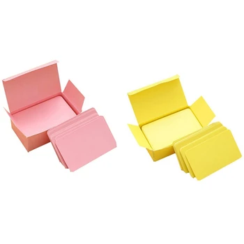 

200Pcs Memory Cards Blank DIY Graffiti Word Cards Memorandum Note Blank Word Cards, 100 Pcs Yellow & 100 Pcs Pink