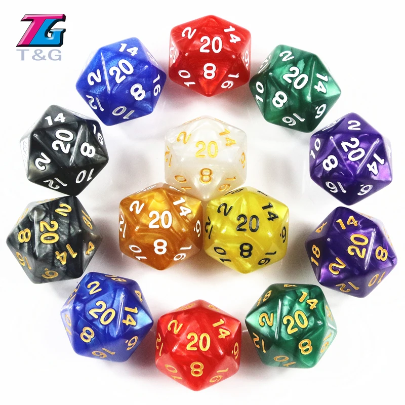 10 шт./партия совершенно новые D20 игральные кости для ролевых игр DnD 20 сторонние