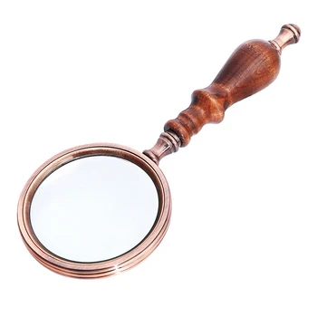 

10X Handheld Magnifying Glass with Wooden Handle Magnifier for Elderly Reading GY88