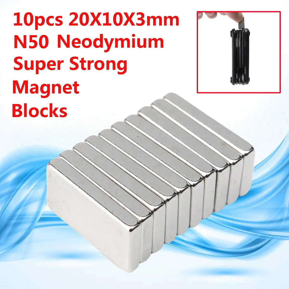 

2019 New Arrival 10pcs 20mmx10mmx3mm Strong Powerful Small Permanet Customizable magnet N50 Rectangular Magnet Blocks