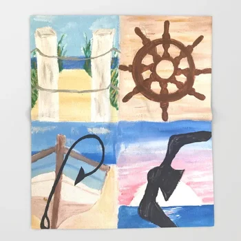 

Hope Nautical Lettering Blanket 3D Flannel Anchor Blanket for Bed Fleece Throw Funny Plush Bedspreads Wholesale