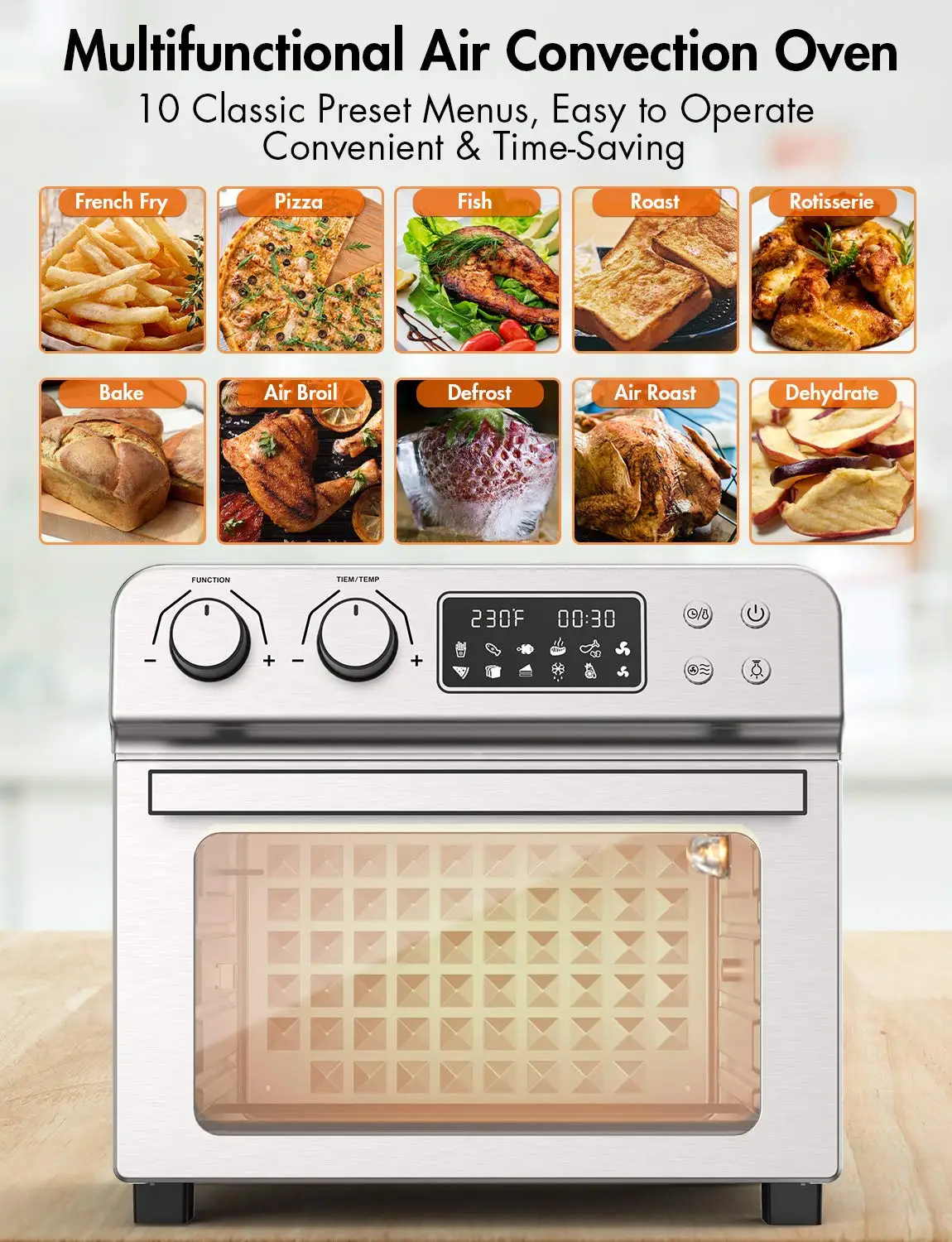 moosoo 18l air fryer oven