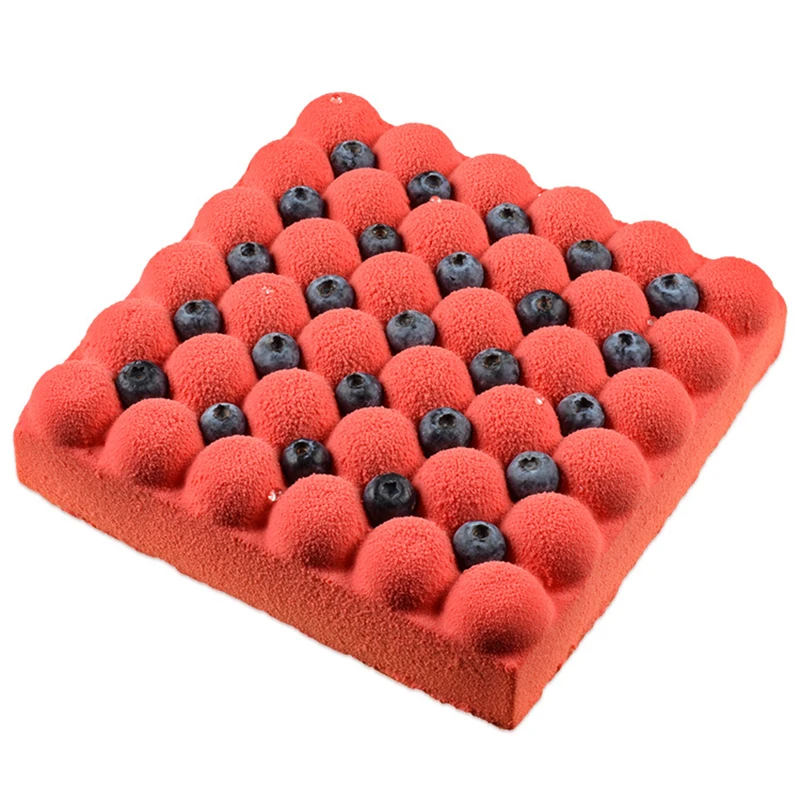 5pcs/lot Square Shape With 36 Half Ball Silicone Mousse Cake Mold Bakeware Baking Form Pastry Molds Kitchen Tools CM218