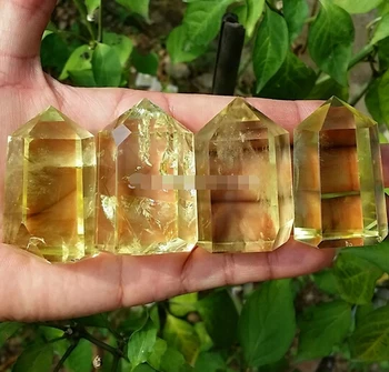 

---410+++4pcs Natural Citrine Crystal Rough Polished Point From Chin