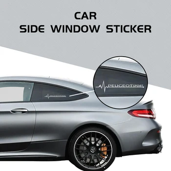 

2pcs Car styling side window decal stickers For peugeot 107 108 308 408 508 208 3008 2008 Auto accessories sport emblem