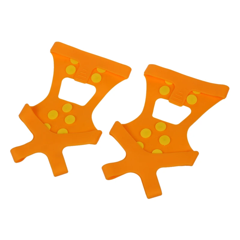 

JHD-Pair Ice Snow Shoe Spikes Grips Crampons Cleats Hiking Fishing Climbing Orange M