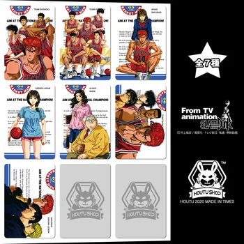 

7pcs/set Slamdunk Hanamichi Sakuragi Goku Jiren Rukawa Kaede Action Smile Figures Commemorative Edition Collection Cards