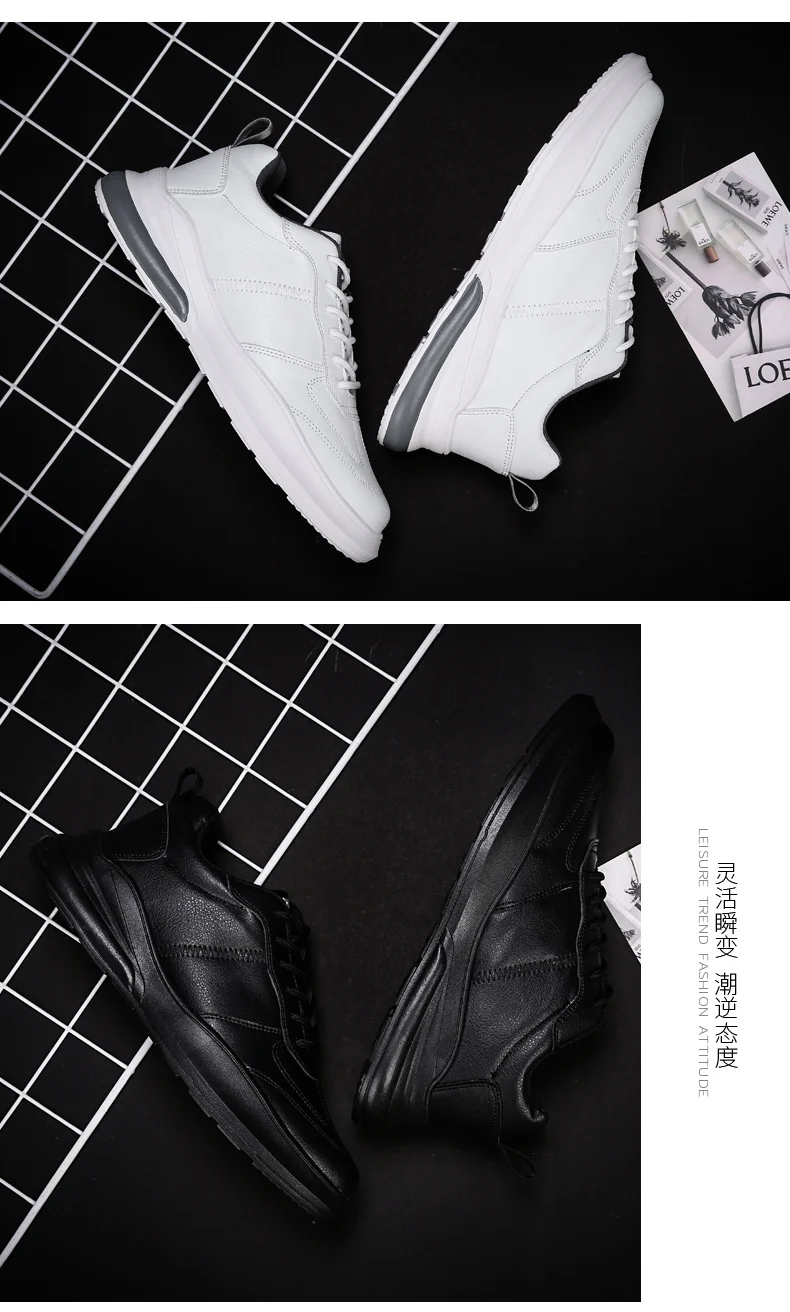 New Arrival Men Tennis Shoes Lightweight Anti-Slippery Leather White Sneaker Fashion Gym Sport Man Footwear Tenis Masculino