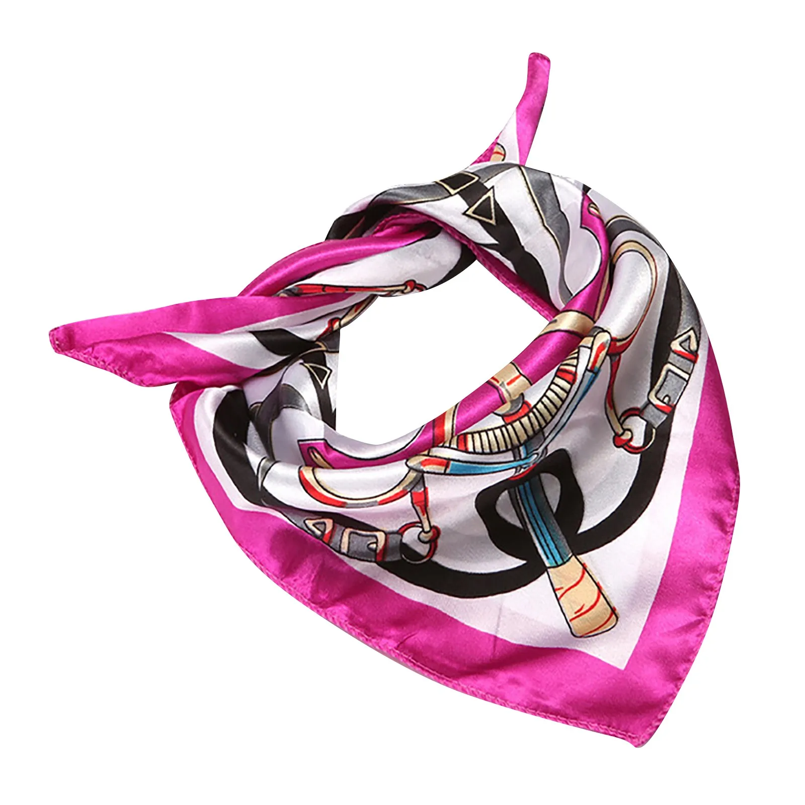 Fashion Stain Scarf For Women Handkerchief Ethnic Flower Printed Bag Scarfs Female Square Head Bandana Neck Scarves Ladies 