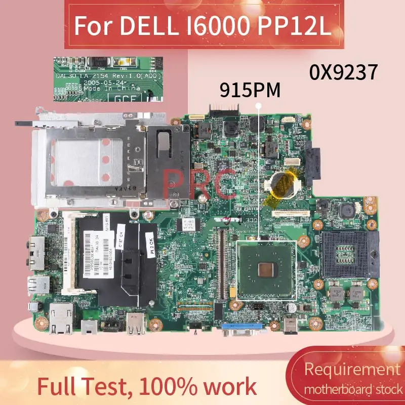 Placa-mãe para Computador Notebook Dell I6000 Pp12l Drive Dal30 La2154 915pm Placa-mãe para notebook - Imagem 2