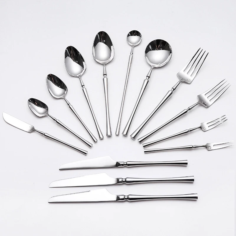 4pcs Dinnerware Sets Stainless Steel Spoons Forks Cutlery Rainbow Dinner Set Knife Fork Spoon Silverware Set Kitchen Tableware
