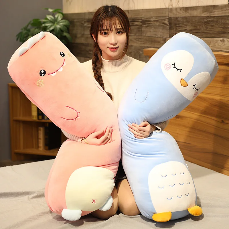 

70/100cm Cartoon Long Pillow Anime Rabbit&Dinosaur&Pig&Teddy Bear&Husky&Duck Plush Toy Stuffed Soft Doll Cushion Kids Girls Gift