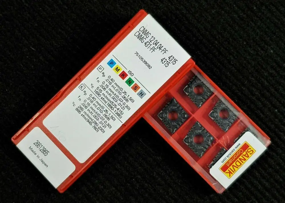 10 шт. вставки карбида CNMG120404-PF 4315