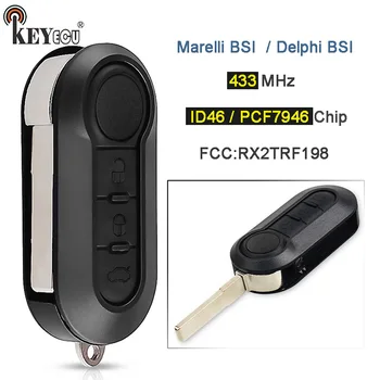 Keyforkess 433MHz ID46 Chip muslimah Flip Remote Car Key Fob 3 pulsanti per Fiat 500L MPV Ducato per Citroen Jumper per Peugeot Boxer