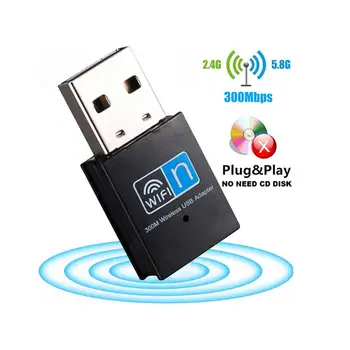 

Wireless WiFi Adapter 300Mbps USB Bluetooth WiFi Adapter Receiver 2.4G Bluetooth V4.0 Network Card Transmitter for PC Laptop