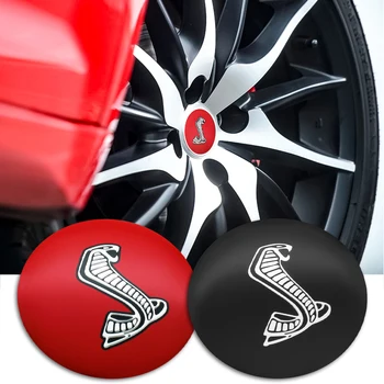 

4pcs 56mm 3D cobra Emblem Car Steering tire Wheel Center Badge sticker Hub Cap Decals Symbol For Ford Mustang Shelby Car styling