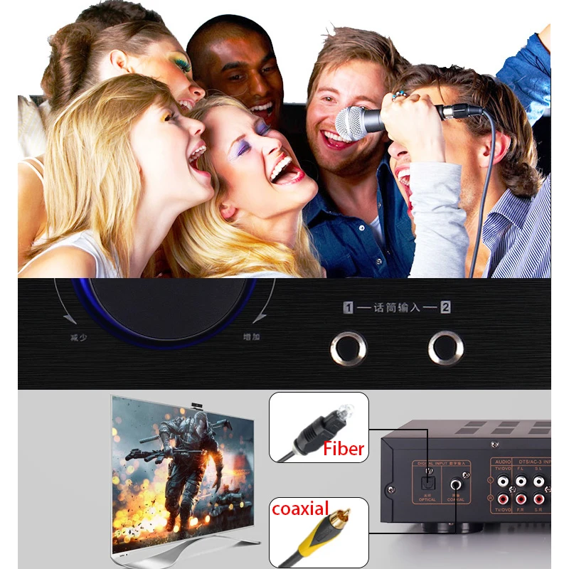 KYYSLB 800 Вт 220 В 5,1 Bluetooth усилитель AV-638 DTS Dolby HD усилитель декодирования домашний высокомощный профессиональный цифровой усилитель