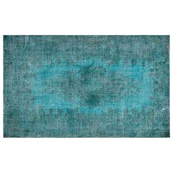 

Handmade Turquoise Vintage Overdyed Turkish Area Rug 163x262 Cm-5'4''X8'7''