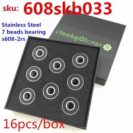 16pc waterproof 608 16 шт Анти-Водный подшипник для катания на коньках 608-2rs подшипник из нержавеющей стали роликовые коньки слалом для катания на коньках коромысло скейтборд подшипники - Цвет: 16pc waterproof 608