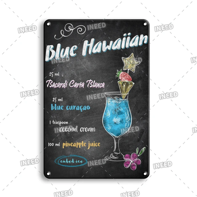 INEED Vintage Metal Tin Sign Decorations Gin & Tonic Cocktail Plate Decorative Poster Plaque Retro Bar Kitchen Home Wall Decor 10562