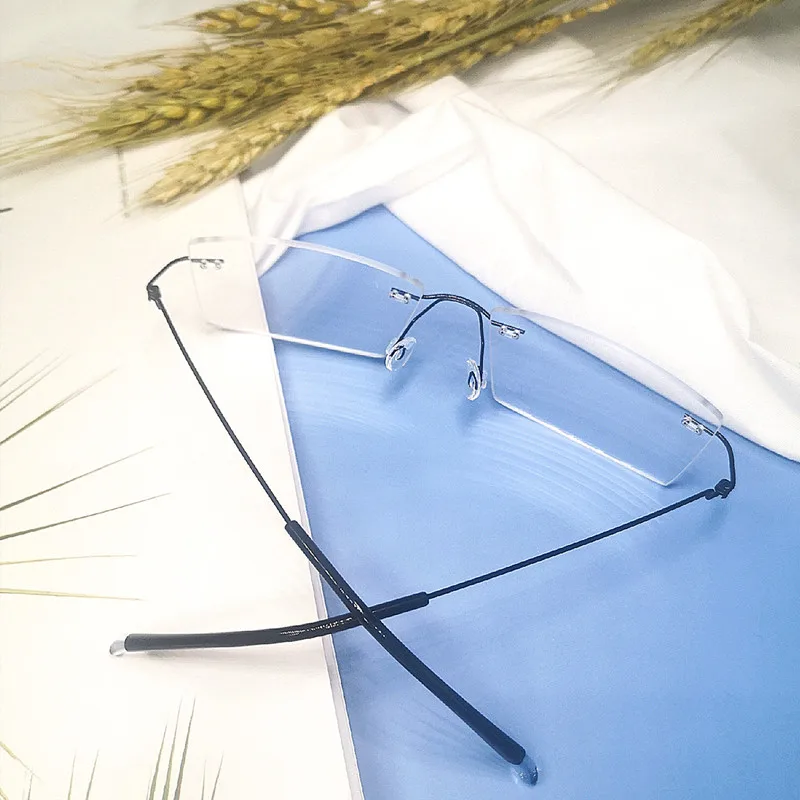 Чистый Титан без оправы оптические очки для близоруких, EyewearMen Для женщин бескаркасные очки по рецепту рамки