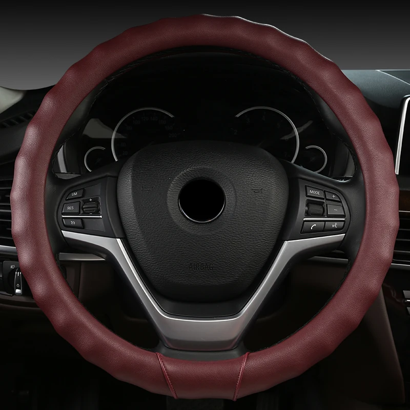 FeKoFeKo 38CM Four Seasons Universal Leather Car Steering Wheel Cover For Nissan Versa 2019 2020 2021 15ich | Автомобили и