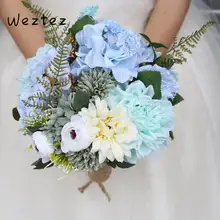 Weztez Свадебный букет невесты цветок Шелковые Розовые листья лес Букет Свадебные принадлежности домашний декоративный SPH137