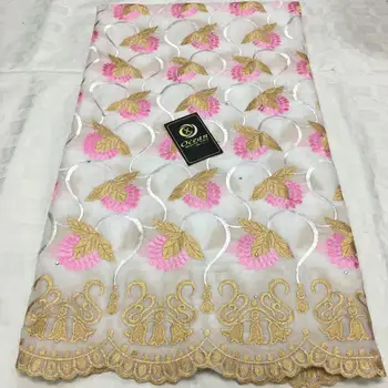 

whoelesale2020 latest lace High quality African 100%cotton swiss lace with stones fabric for Party long Dresses white
