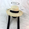 Summer Women Beach Raffia Black White Ribbon Hat Bow Raffia Hat Temperament Flat Cap Straw Hats Women's Seaside Hat ► Photo 3/6