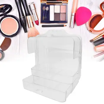 

Makeup Accessories Portable Transparent Large Capacity Makeup Organizer Cosmetic Storage Box Dustproof Jewelry Container
