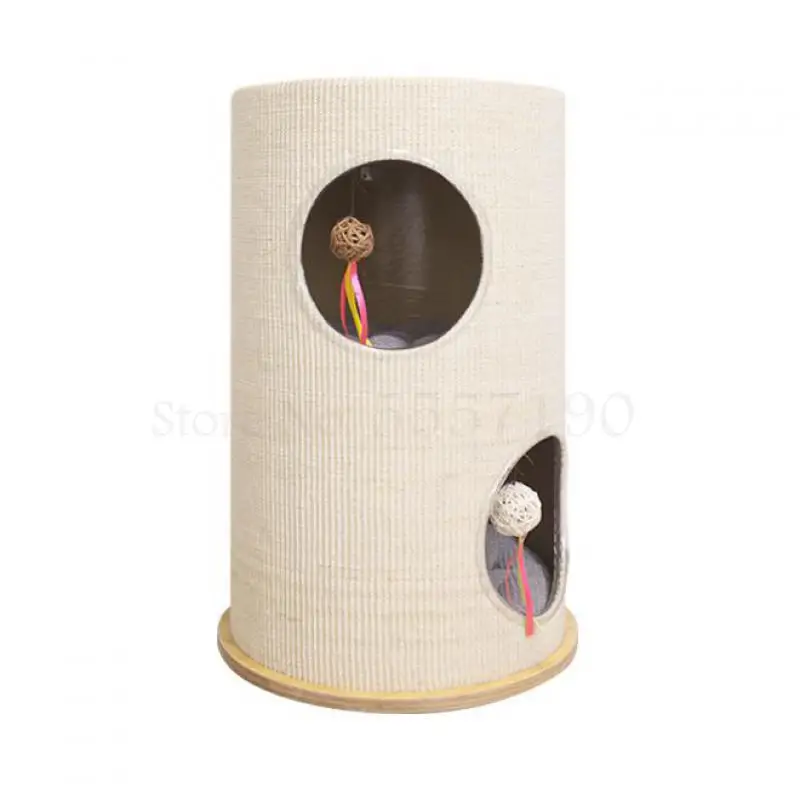  Cat bucket nest double-layer cat villa summer sisal climbing grab castle | Дом и сад