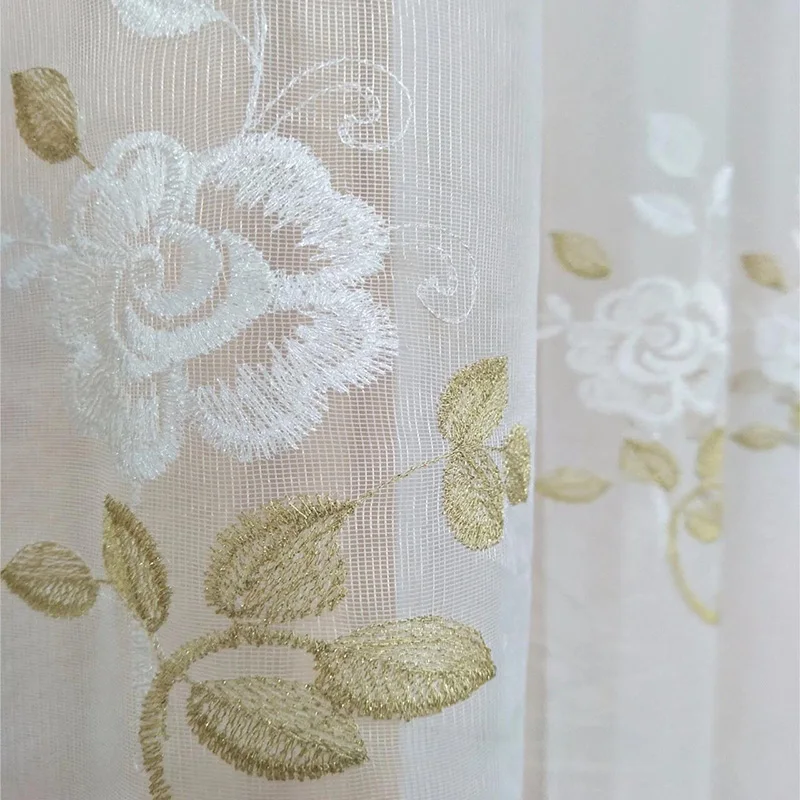 Романтичная занавеска с вышивкой Foral для гостиной драпировка балкона
