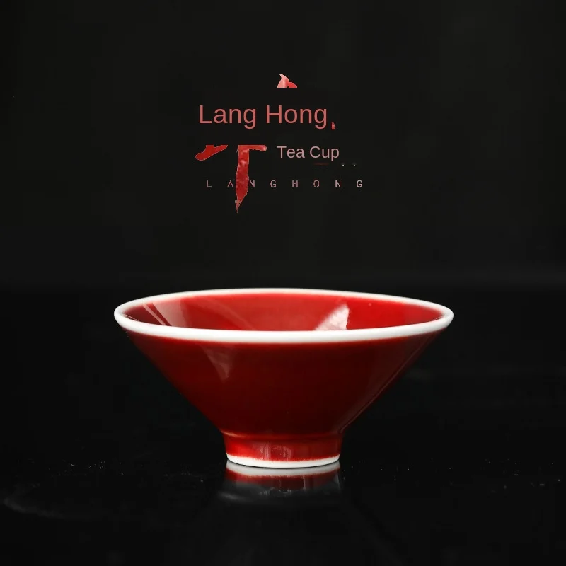 Черная чайная чашка Jingdezhen Lang ручная работа Yunhuatang с Красной глазурью каждая из