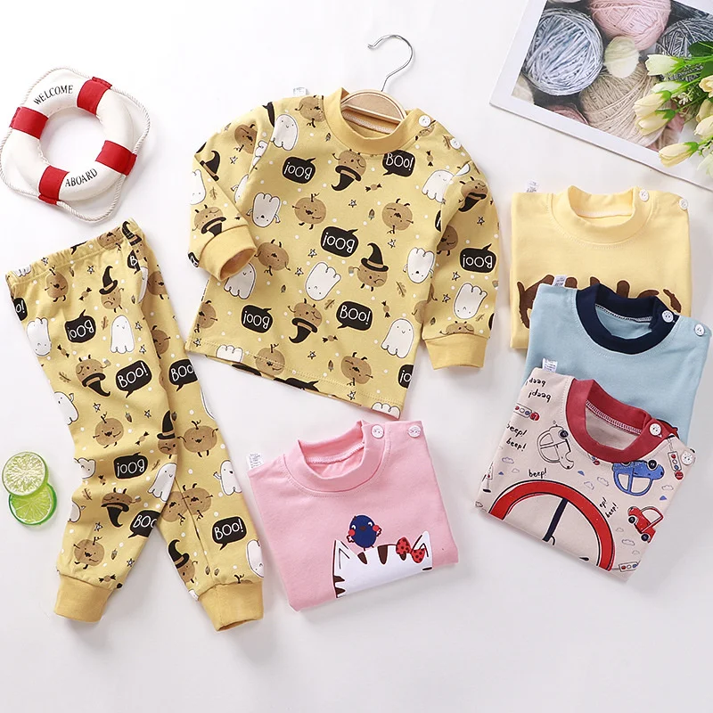 Baby Pajamas Kids Clothing Sets Baby Clothes Children's Set Newborn Boys Girls Cartoon Sleepwear Children Autunm Underwear